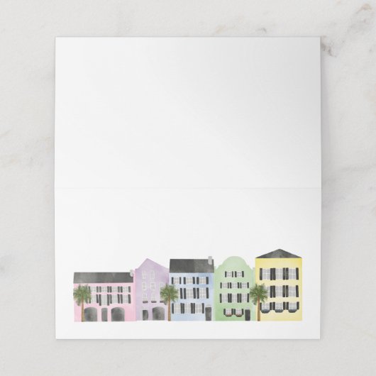 Charleston bruiloft plaatskaartje (Buitenkant ongevouwen)