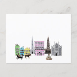 Charleston City Skyline Artwork Aankondigingskaart