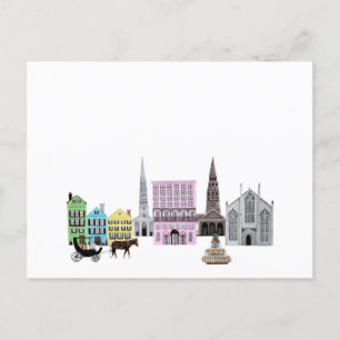 Charleston City Skyline Artwork Aankondigingskaart