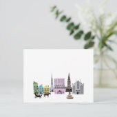 Charleston City Skyline Artwork Aankondigingskaart (Staand voorkant)