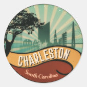 Charleston City Skyline Retro  Sticker (Voorkant)