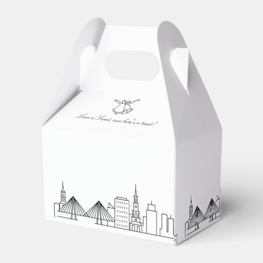 Charleston | City Skyline Wedding Favor Favor Box Bedankdoosjes (Achterkant)