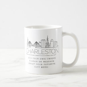 Charleston City Stylized Skyline   Aangepaste slog Koffiemok