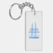 Charleston Coastal Nautical Sailing Sailor Sleutelhanger (Voorkant Links)