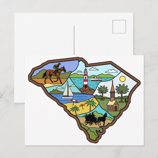 Charleston Columbia South Carolina Myrtle Beach Briefkaart (Voorkant / Achterkant)