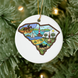 Charleston Columbia South Carolina Myrtle Beach Keramisch Ornament