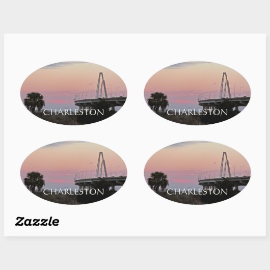 Charleston Cooper RIver Bridge Sunset Sticker (Vel)