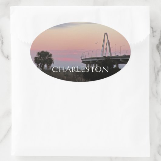 Charleston Cooper RIver Bridge Sunset Sticker (Tas)