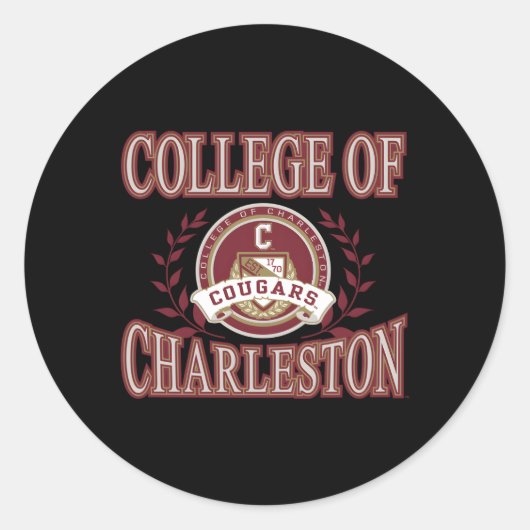 Charleston Cougars Laurels Ronde Sticker (Voorkant)