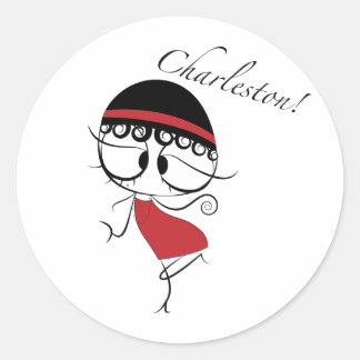 Charleston danseres ronde sticker