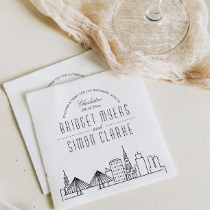 Charleston Deco Skyline   Weddenschap Napkins Servet