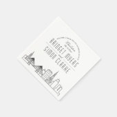 Charleston Deco Skyline | Weddenschap Napkins Servet (Hoek)