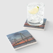Charleston Fire like Sunset Stenen Onderzetter (Zijkant)