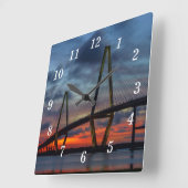 Charleston Fire Like Sunset Wall Clock Vierkante Klok (Hoek)