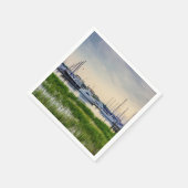 Charleston Harbor Boats Sunset Servet (Hoek)