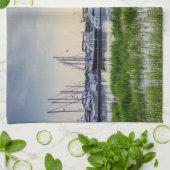 Charleston Harbor Boats Sunset Theedoek (Gevouwen)