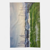 Charleston Harbor Boats Sunset Theedoek (Verticaal)