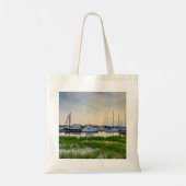 Charleston Harbor Boats Sunset Tote Bag (Achterkant)