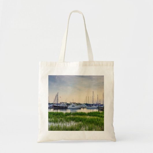 Charleston Harbor Boats Sunset Tote Bag (Voorkant)