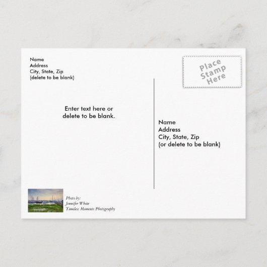 Charleston Harbour Boats Sunset Dank u Briefkaart (Achterkant)