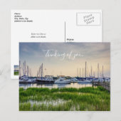 Charleston Harbour Boats Sunset denkt aan jou Briefkaart (Voorkant / Achterkant)
