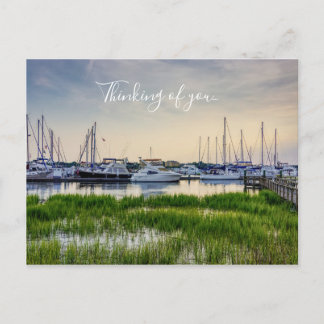 Charleston Harbour Boats Sunset denkt aan jou Briefkaart