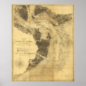 Charleston Harbour Civil War Map 7, 1863 Poster (Voorkant)