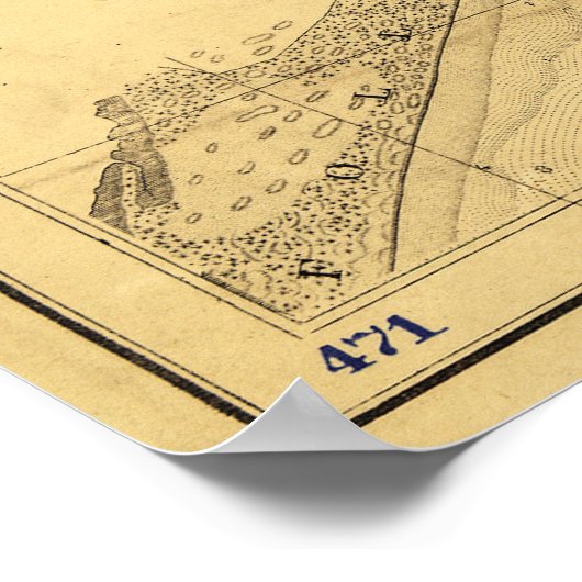 Charleston Harbour Civil War Map 7, 1863 Poster (Hoek)