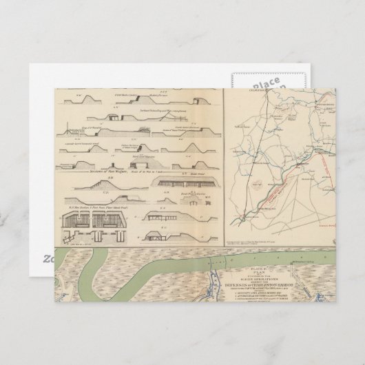 Charleston Harbour, Leger van de Potomac-operaties Briefkaart (Voorkant / Achterkant)