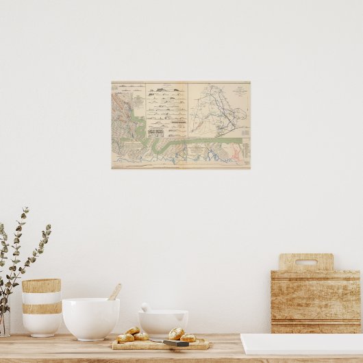 Charleston Harbour, Leger van de Potomac-operaties Poster (Keuken)