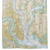 Charleston Harbour Nautical Chart 11524 Douchegordijn (Voorkant)