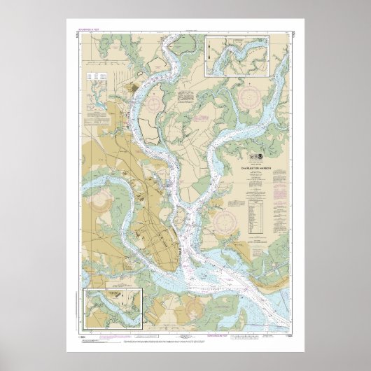 Charleston Harbour Nautical Chart 11524 Poster (Voorkant)