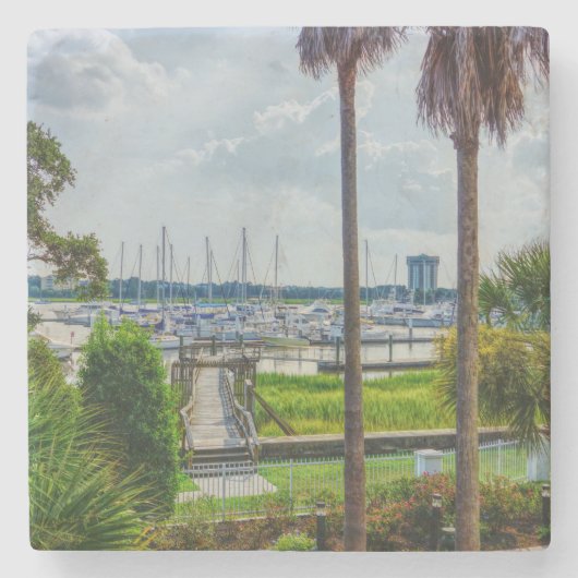 Charleston Harbour Stenen Onderzetter (Voorkant)
