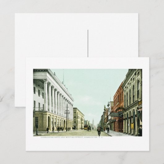 Charleston Hotel and Meeting Street, Charleston, S Briefkaart (Voorkant / Achterkant)