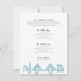 Charleston Hotel Border in blauwe accommodaties Notitiekaartje