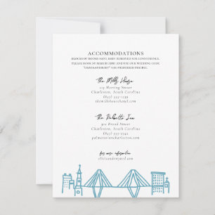 Charleston Hotel Border in blauwe accommodaties Notitiekaartje