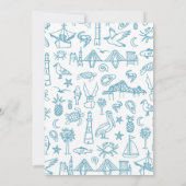 Charleston Hotel Border in Blauwe Douche Kaart (Achterkant)