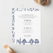 Charleston Hotel in Navy Blue Accommodaties Notitiekaartje (Voorkant / Achterkant in situ)