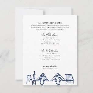 Charleston Hotel in Navy Blue Accommodaties Notitiekaartje