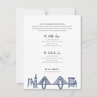 Charleston Hotel in Navy Blue Accommodaties Notitiekaartje