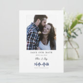 Charleston Hotel Skyline Navy Blue De datum opslaa Save The Date (Staand voorkant)