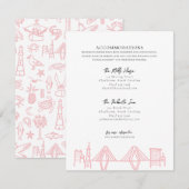 Charleston Hotels in Roze Accommodaties Notitiekaartje (Voorkant / Achterkant)