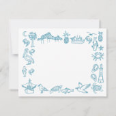 Charleston Hotels rand in blauw Dank je kaart (Achterkant)