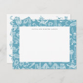 Charleston Hotels rand in blauw Dank je kaart (Voorkant / Achterkant)