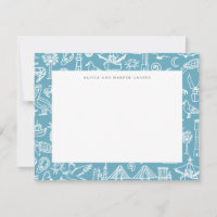 Charleston Hotels rand in blauw Dank je kaart