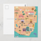 Charleston Illustrated Map Briefkaart (Voorkant / Achterkant)