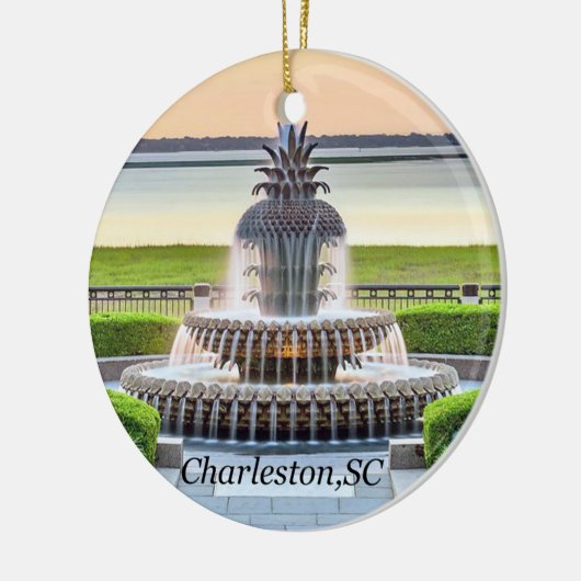 Charleston-kerstversiering, ananasgier, keramisch ornament (Links)