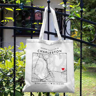 Charleston Love Locator   Stadsplattegrond Bruilof Tote Bag