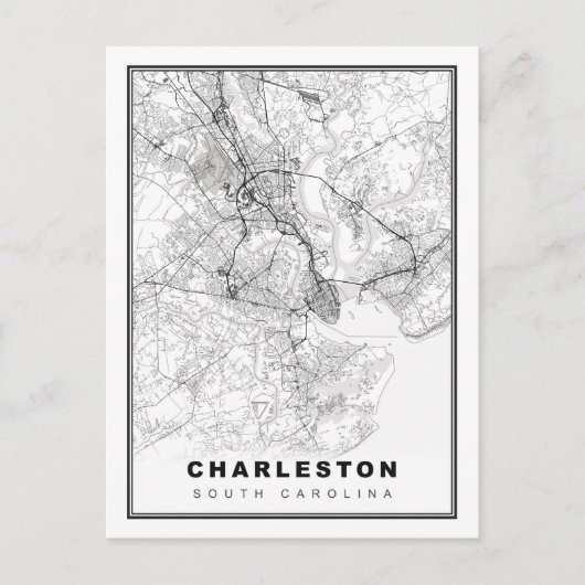 Charleston Map Briefkaart (Voorkant)