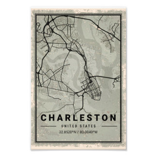 charleston map print poster canvas United states
